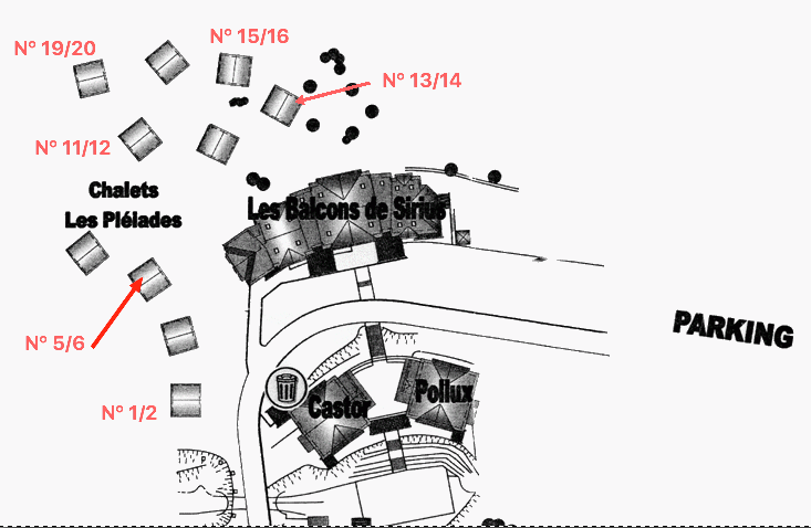 Risoul - location chalets pléiades - plan de situation